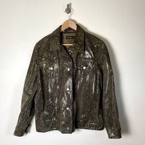 Vintage Comme Toujours Snakeskin print Leather Jacket Size XL